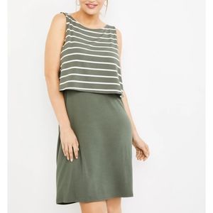 A Pea in the Pod Maternity Lift Up Nursing Dress Sleeveless Stretch